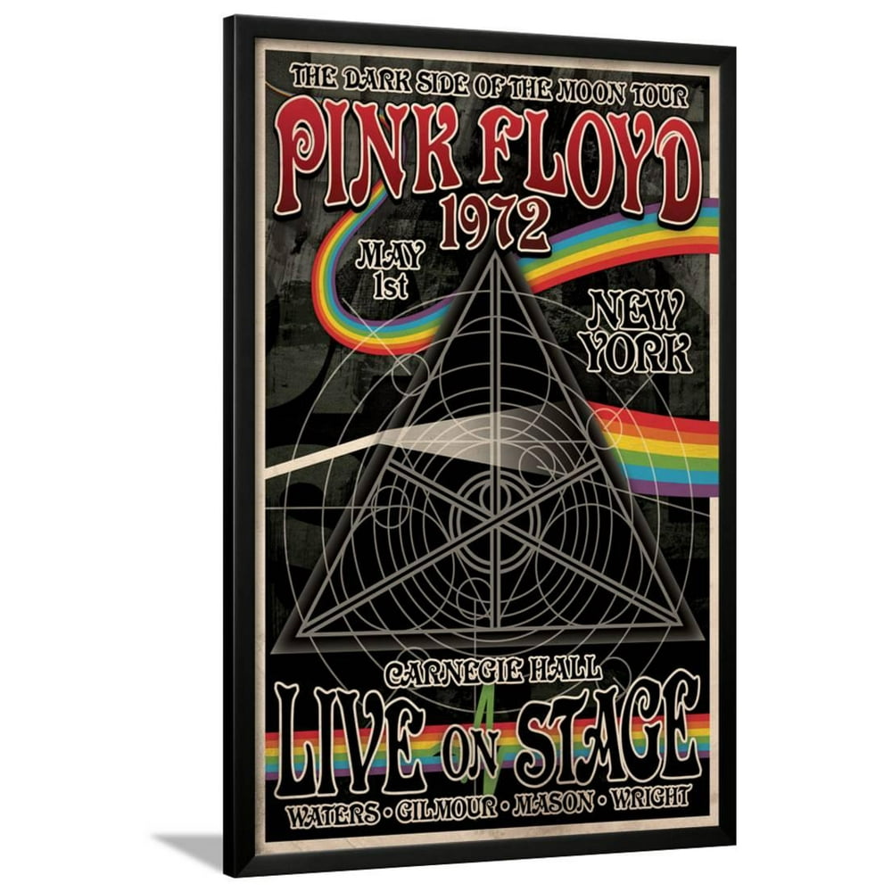 Pink Floyd 1972 Carnegie Hall Lamina Framed Poster Wall Art 26x38