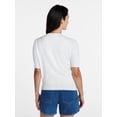 thumbnail image 5 of Time and Tru Woman's Crew Cardigan with Short Sleeves, Sizes XS-XXXL, 5 of 7