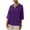 Purple, variant on ShomPort 3/4 Sleeve Shirts for Women Casual Lapel Blouses Solid Color Babydoll Tops Pullovers