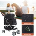thumbnail image 4 of BestPet Folding Pet Stroller, Black, 39"H, 4 of 8