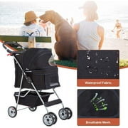 BestPet Folding Pet Stroller, Black, 39H