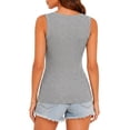 thumbnail image 3 of Women's Ribbed Tank Top, Viscose Sleeveless Round Neck Fitted Cami Shirts for Casual Daily Layering, 3 of 7