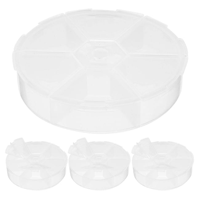 UPOUART 4Ud Estuche Transparente Con Compartimentos Para Almacenar Joyería Y Accesorios De Manualidades