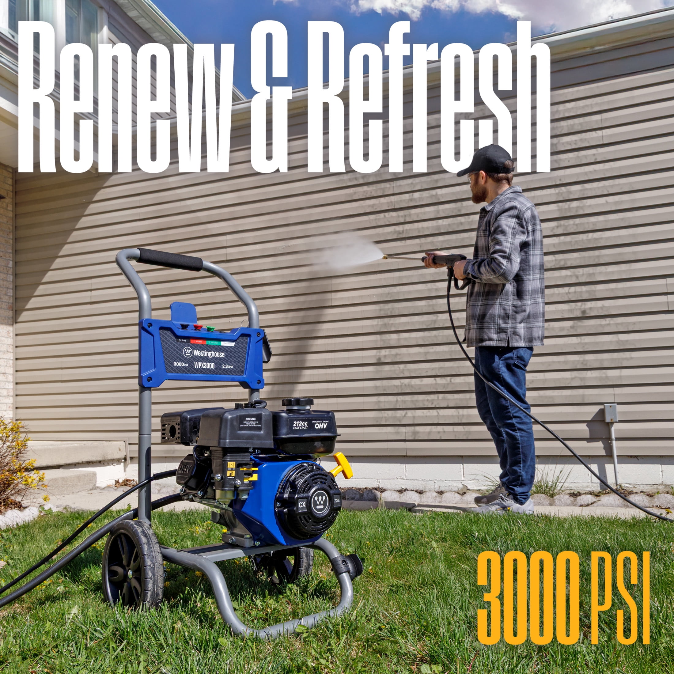 Westinghouse 3000 PSI, 2.3 GPM Gas Pressure Washer with 4 Quick Connect Tips