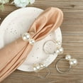 thumbnail image 3 of Naler Pearl Napkin Rings Set of 12, Silver Napkin Ring Holders for Party Wedding Dinning Table Decor, 3 of 8