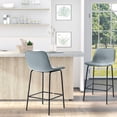 thumbnail image 2 of Bar Stools Set , Upholstered Counter Height Bar Chairs, 26" (66 cm) Kitchen Stools with Steel Legs for Dining Area, Kitchen Aisle, Light Grey, 2 of 2