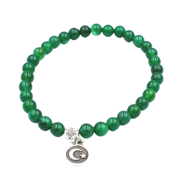 Pulsera de cuentas de rosario colgante musulmán oración cuentas Islam pulsera pequeña 33 cuentas 6mm Tasbeeh joyería para mujeres hombres