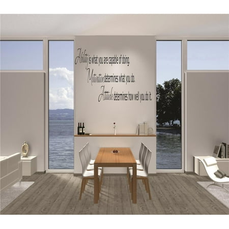 Do It Yourself Wall Decal Sticker Ability Is What You Are Capable Of Doing. Motivation Determines What You Do. Attitude Determines How Well You Do It 16×24