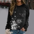thumbnail image 2 of Arlun Womens Dandelion Printed Sweatshirts Trendy Butterfly Graphic Fall Casual Crewneck Pullover Tops Loose Long Sleeve Soft Comfortable Lightweight Winter Clothes Black M, 2 of 5