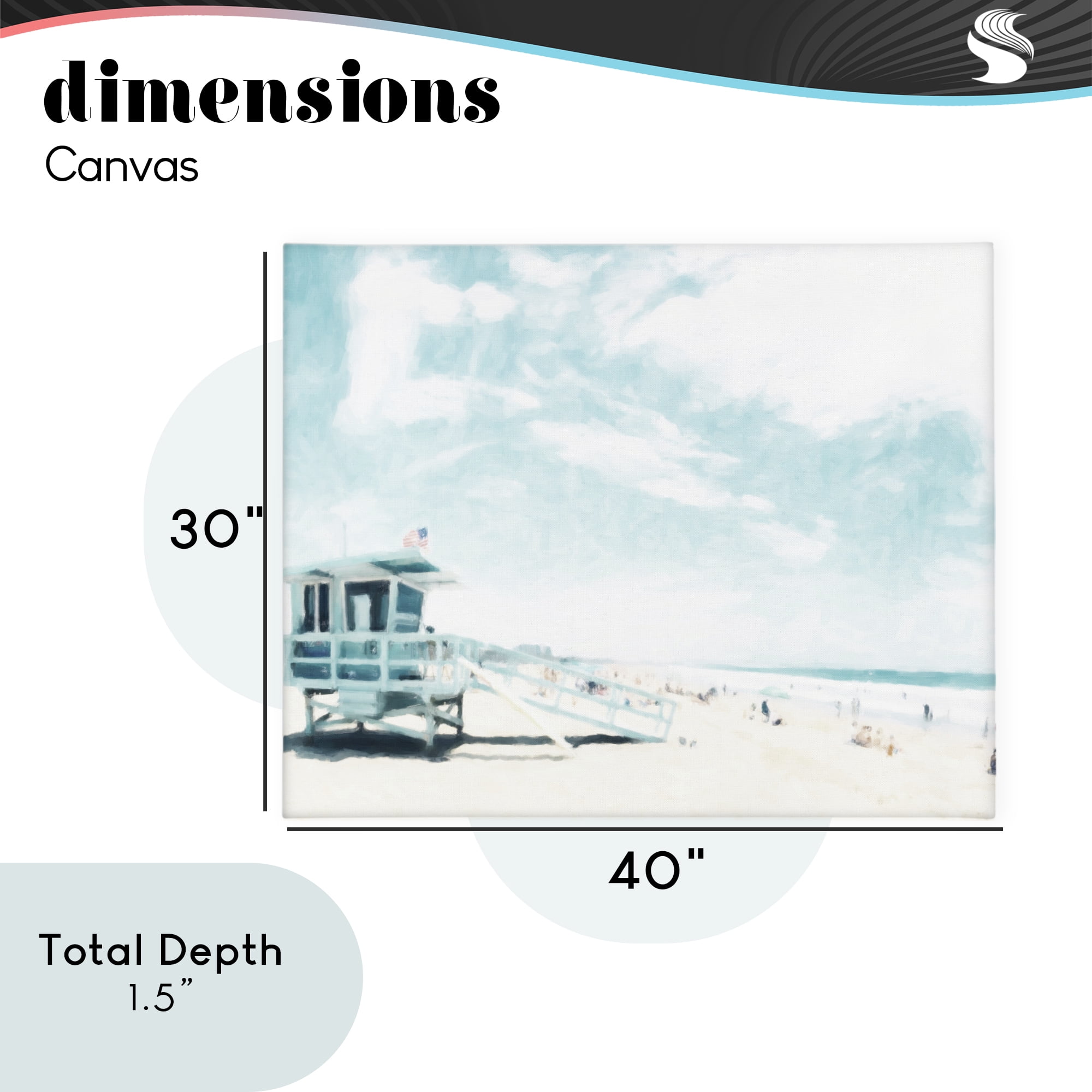 Stupell Industries Blue Beach Station Canvas Wall Art, design by Kim Curinga