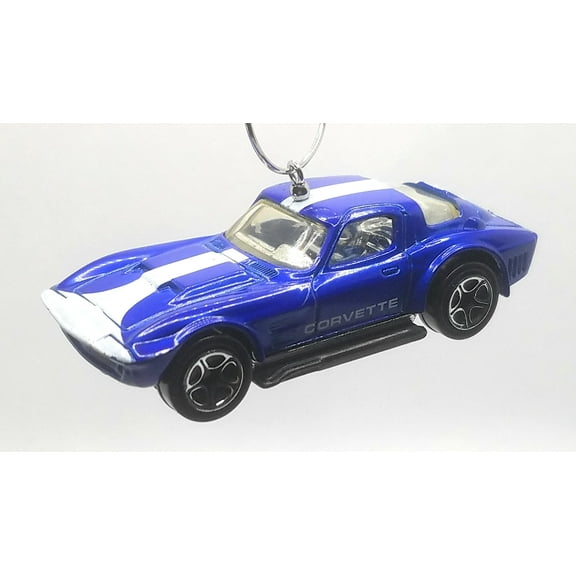 Christmas Ornament for Chevy Corvette Grand Sport Blue White Stripe