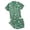Green, variant on Women's Casual Printed Pyjama Set Short Sleeve Button Down Top with Comfortable Shorts for Sleepwear and Home Wear