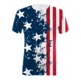 thumbnail image 4 of NIEWTR American Flag Shirts for Women Stars Stripes 4th of July Summer Short Sleeve Graphic Patriotic Loose Fit Tees Tops(Navy,M), 4 of 5