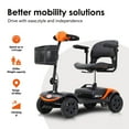 thumbnail image 3 of Mobility Scooter, New Upgraded Electric Motorized Scooters for Seniors, Compact Lightweight Mobility Scooter with 360°Swivel Seat and 4 Anti-Tip Wheels, Travel Mobility Scooter, Holds 265lbs, Orange, 3 of 12