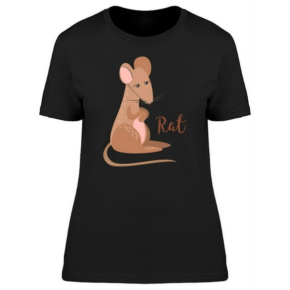 Cool Funny Rat Doodle Cartoon T-Shirt Women -Image by Shutterstock, Female x-Large