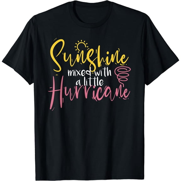 Sunshine Mixed With A Little Hurricane Positive Vibes T-Shirt Black Small