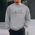 thumbnail image 2 of Miluxas Valentines Day Sweatshirt for Men Love Heart Graphic Crewneck Pullover Sweatshirts Funny Long Sleeve Valentine Shirts Gray, 2 of 6