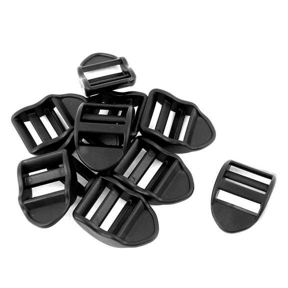 Plastic 20mm Ladder Slider Buckles Lock 10 Pcs Black for Webbing Strap