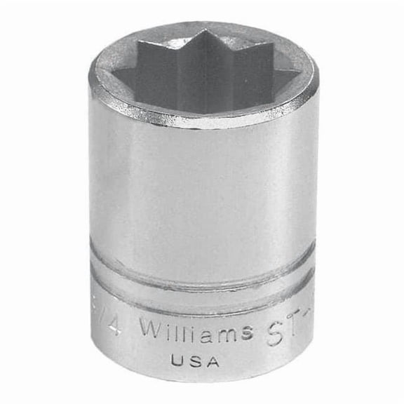 Williams Standard Socket,1/2"D,8Pt,15/16 ST-830
