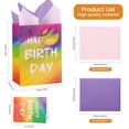 thumbnail image 2 of Cheinxy 7"/11"/13" Happy Birthday Gift Bag with Tissue Paper and Greeting Card for Birthday Party,Birthday Gift Bag Set for Men Women Boys Girls, 2 of 7