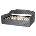 thumbnail image 3 of Baxton Studio Freda Gray Velvet Button Tufted Full Size Wood Daybed, 3 of 10