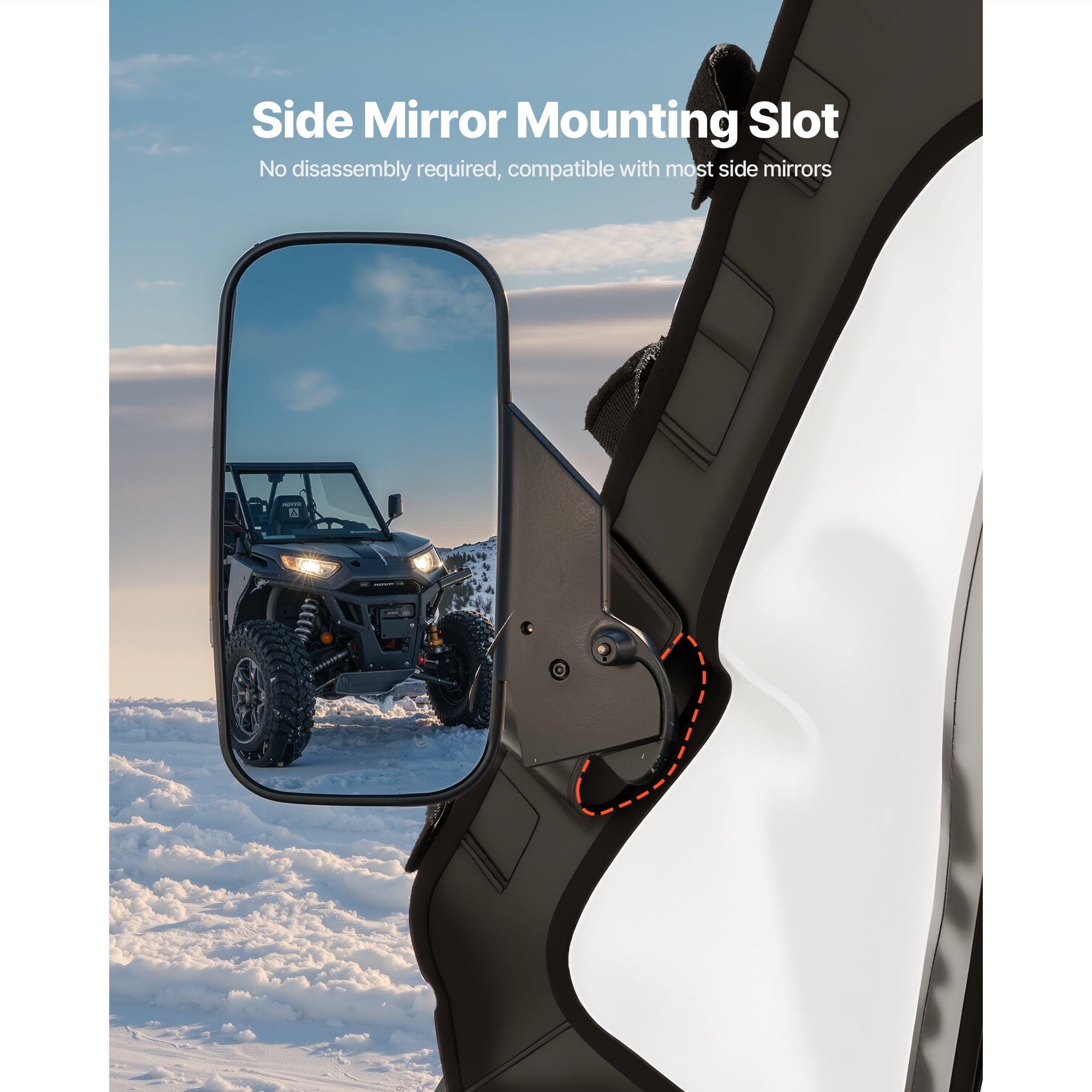 KFFKFF Cab Enclosure Upper Doors, Compatible with Polaris RZR XP 1000/XP Turbo 2014-2023, Soft Upper Doors, Windproof Zipper UTV Side Window Kit, Compatible with Side Mirrors and Windshields