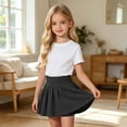 thumbnail image 6 of SONXAHE Little Girls Elastic-Waist Skirt Pleated Flared Cut Everyday Casual Daily Wear Skirts, 6 of 6