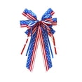 thumbnail image 2 of Large Patriotic Bow Wreath 4th of July Decor American Flag Bow for Labor Day, Veterans Day, Indoor Outdoor Red with Blue Stars Bunting Holiday，Window Decor, 2 of 6