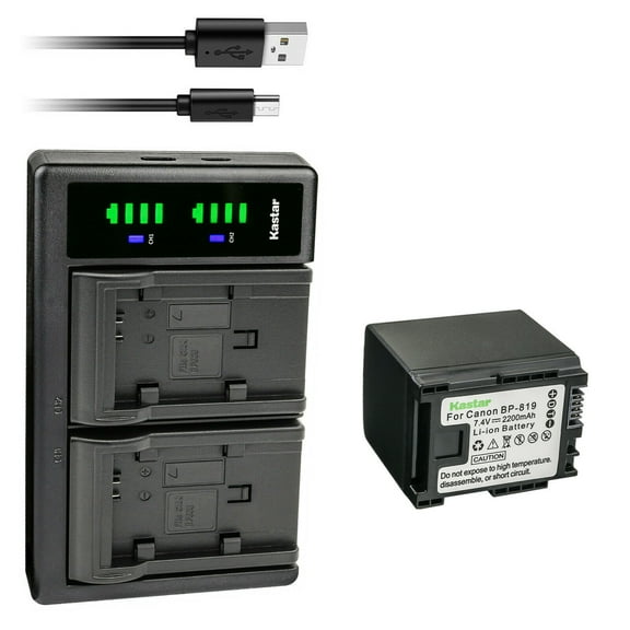Kastar 1-Pack Battery and LTD2 USB Charger Replacement for Canon BP-809 BP809 BP-809/B BP-809/S, BP-819 BP819, BP-827 BP827 Battery, Canon CG-800 Charger