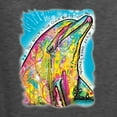 thumbnail image 5 of Wild Bobby Dean Russo Neon Colorfu Dolphin Animal Lover Unisex Crewneck Graphic Sweatshirt, Heather Black, XX-Large, 5 of 5