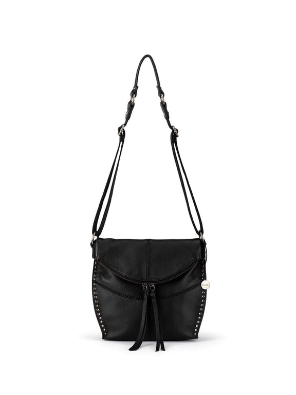Silverlake Crossbody Bag in Leather - Women's Purse with Adjustable Strap & Zipper Pockets - Pocketbook for Everyday Wear - Black