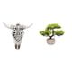 thumbnail image 1 of Escultura de pared de calavera,Estatua de resina con cabeza de vaca para decoración de pared y hogar,Árbol bonsái artificial,Árbol bonsái artificial para decoración de escritorio de, 1 of 8