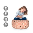 thumbnail image 2 of Abstract Storage Toy Bag Chair, Rhythmic Print of Geometric Rhombus in Muted Tones, Stuffed Animal Organizer Washable Bag, Small Size, Peach Champagne, by Ambesonne, 2 of 3