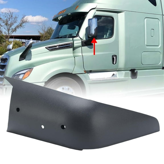 MZORANGE Black Door Mirror Arm Cover Left Driver Side For 2018-2023 Freightliner New Cascadia