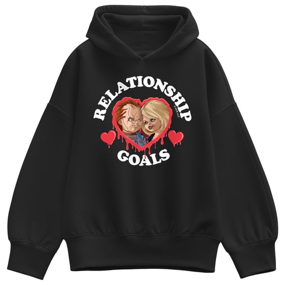 Chucky - Bride of Chucky Valentine Relationship Goals - Women's Oversized Fleece Hoodie Sweatshirt