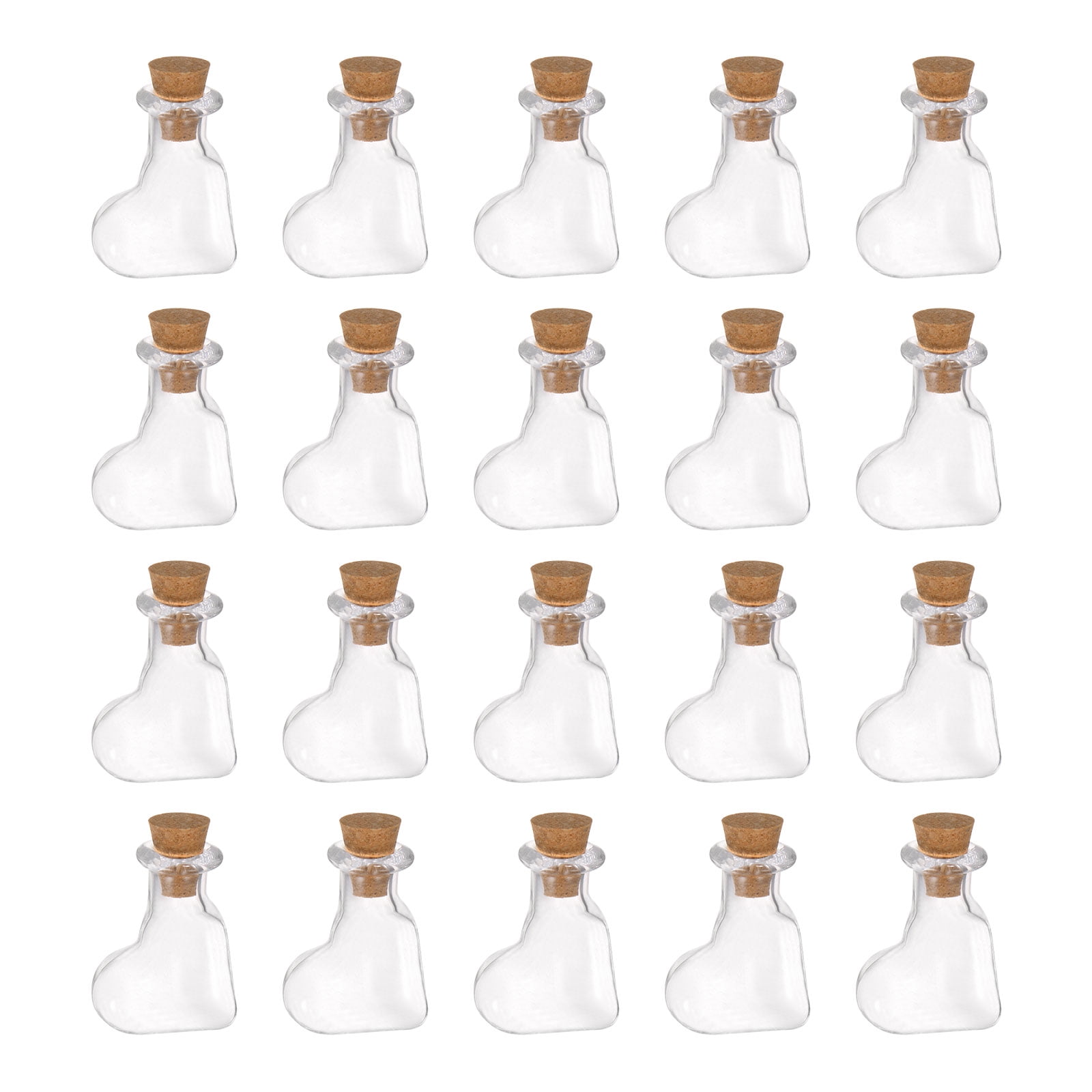 SKYPRO 10 Mini Botellas De Vidrio Con Tapas De Corcho, Frascos De Vidrio Diminutos En Forma De Botella Ovalada, Botellas De Deseos, Fiestas, Bodas, Accesorios De Almacenamiento