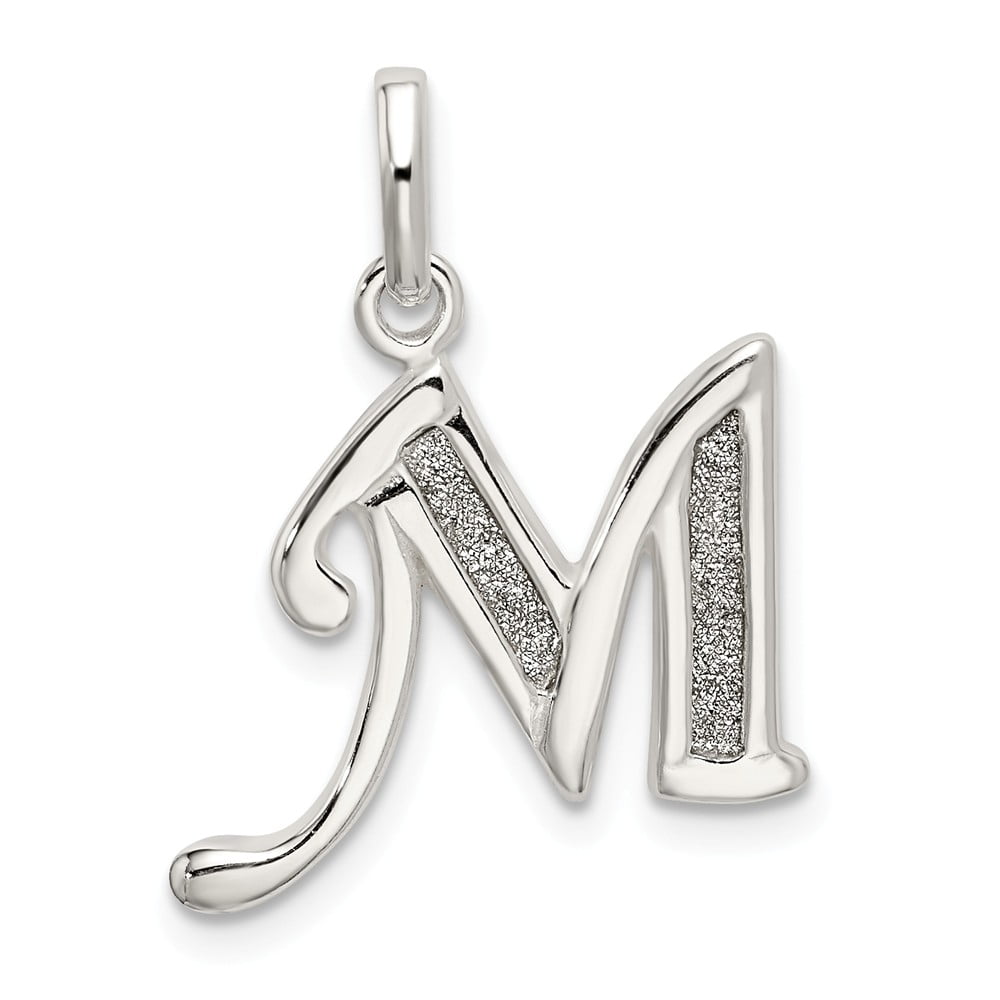 Mia Diamonds 925 Sterling Silver Solid initial M Charm 