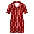 thumbnail image 5 of ABATAB 2 Piece Pajamas Set for Women Button down Summer Sleepwear Short Sleeve Comfy Pjs Loungewear Outfits, 5 of 7