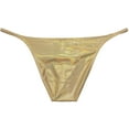thumbnail image 2 of Botmois Men Gloss Underwear Elastic Sex Swim Trunks Pouch Briefs Cheek Underpant Gold XL, 2 of 3