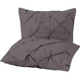 thumbnail image 2 of 5 Piece Pinch Pleated Pintuck Duvet Cover Set With Zipper Closure , 100% Egyptian Cotton, 400 Thread Count, Extra Smooth and Luxirous, Dark Gray Solid, Eastern King Size., 2 of 5