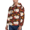 thumbnail image 3 of Lsque Autumn White Pumpkin Pattern Casual Men's Hoodie,Hooded Sweatshirt with Kangaroo Pocket,Pullover Hoodie-X-Large, 3 of 7