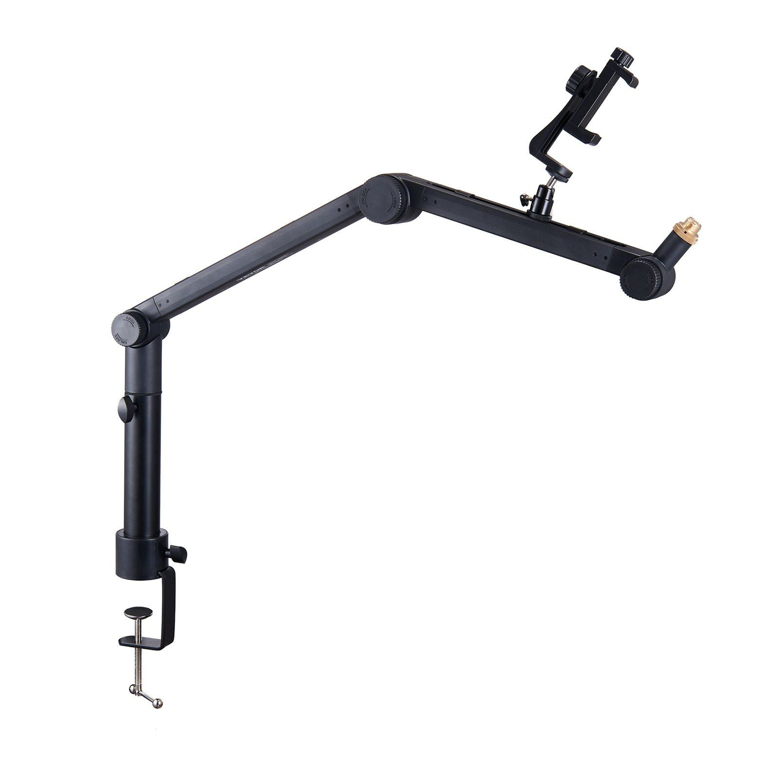 Heavy Duty Mic Boom Arm with Desk Mount, 360° Swivel for HyperX QuadCast, Audio Technica, Blue Snowball, Includes Adapter & Hook