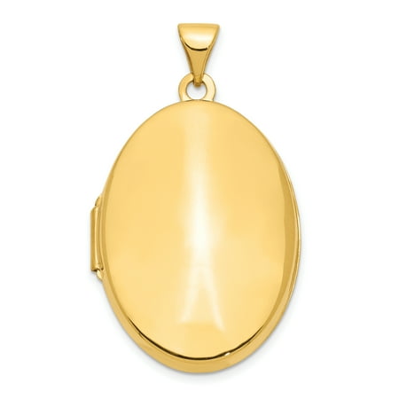 14k Yellow Gold Domed Oval Photo Pendant Charm Locket Chain Necklace That Holds Pictures Gifts For Women For Her