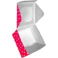 thumbnail image 3 of Caja para pasteles - Paquete 50 piezas, Color Rojo, Diseño Corazones, con Ventana de Acetato. Ideal para Pastelillos, Donas, Repostería, 3 of 4