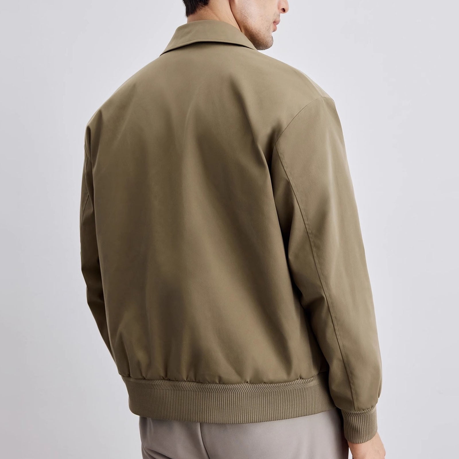 NSLGXD Jackets for Men Zipper Up Long Sleeve Lapel Retro
