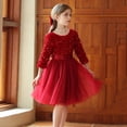 thumbnail image 5 of Kiijoy Girls Glitter Sequins 3/4 Sleeve Dress Mesh Princess Pageant Dress Gown, Sizes 7-8, 5 of 8