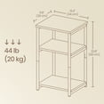 thumbnail image 2 of LEDREM 3-Tier Tall End Table, Small Side Table with Open Shelves for Living Room, Bedroom and Office, Camel Brown and Classic Black, 2 of 7