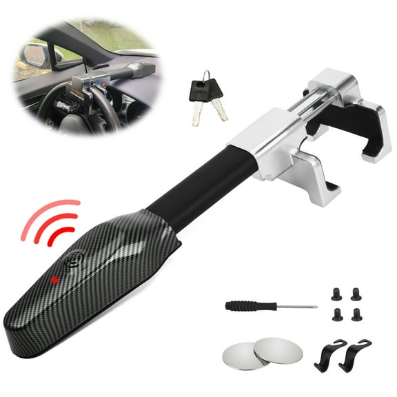 Steering Wheel Lock with Car Alarm System, Anti Theft Car Device, Car Wheel Lock Car Theft Prevention Device with 130db Alarm, Universal Car Security for Truck/Auto/SUV/Van