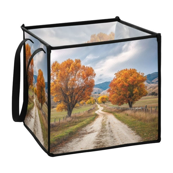 Home Organizer Foldable Fabric Storage Bin With Handle Beautiful Autumn Landscape