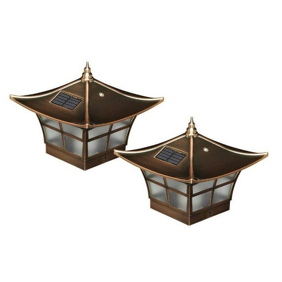 CLASSY CAPS MFG INC. Classy Caps 4x4 Ambience Electroplated Copper Solar Post Cap (Set of 2)
